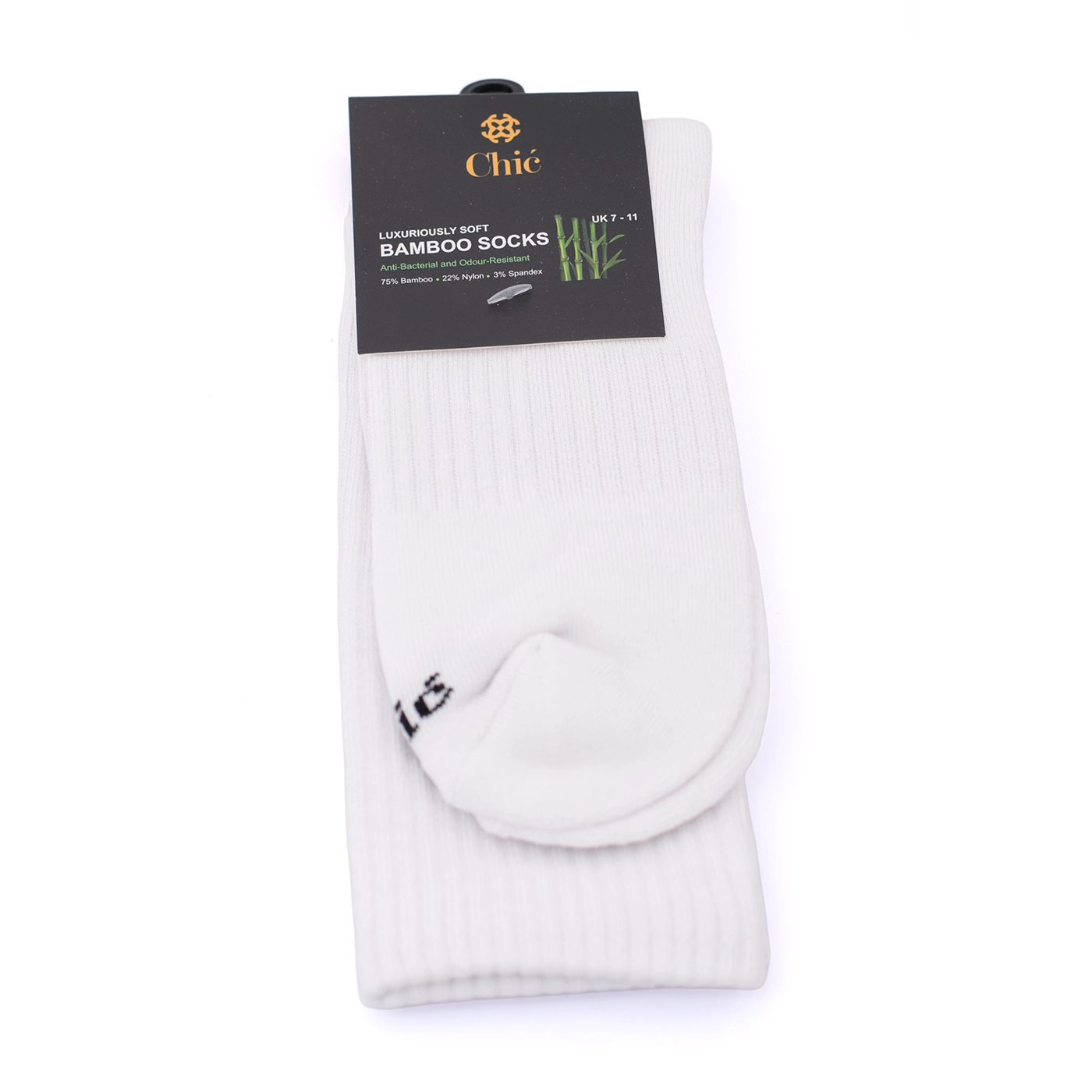 Men’s White Bamboo Crew Socks